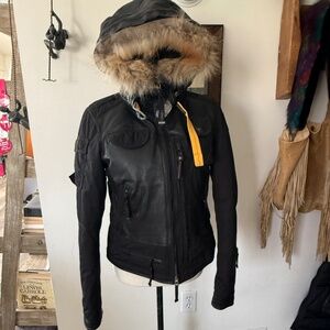 PARAJUMPERS Rare Moto x Jacket Fur Trim 061142 M